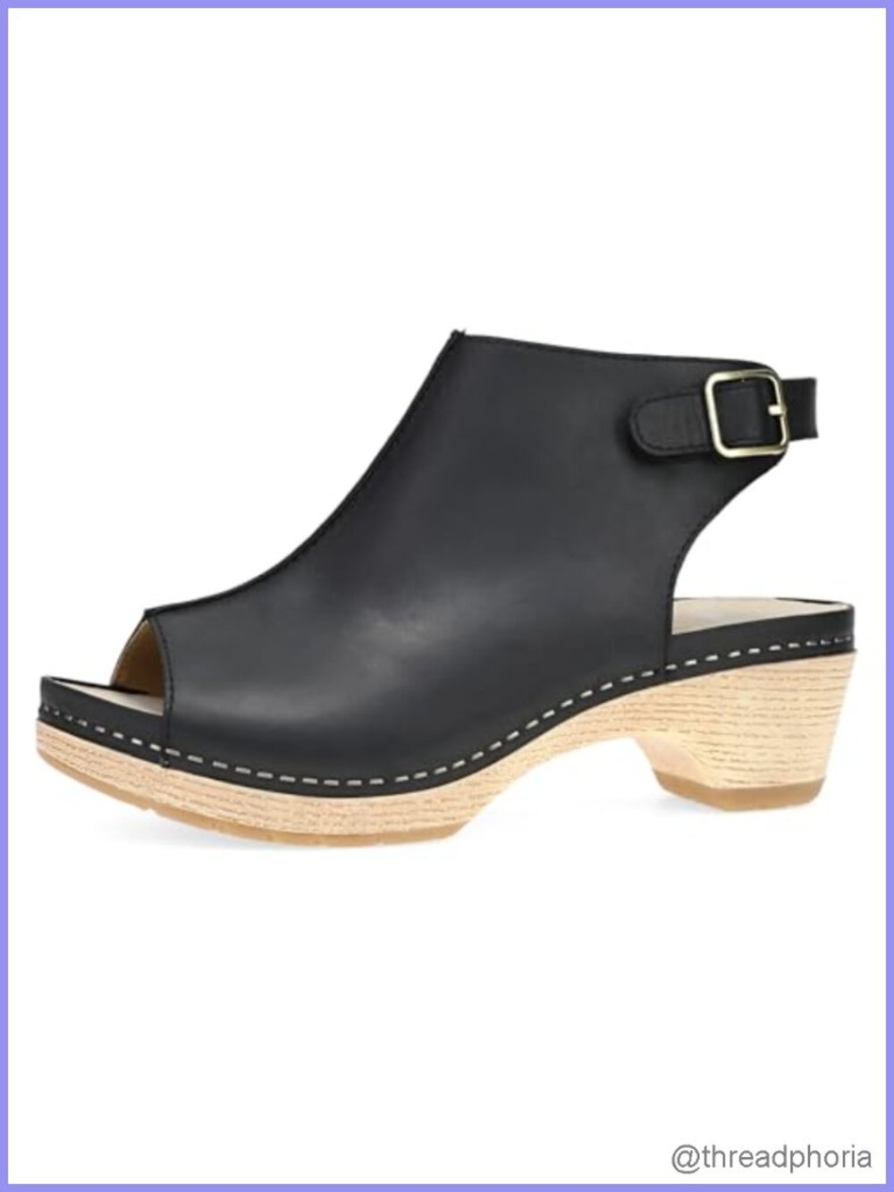 Dansko Lizzy Women's Leather Peep-Toe Ankle Bootie Hook & Loop Closure Platform